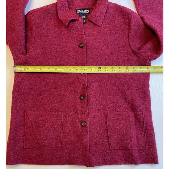 Lands End Wool Red Cardigan Sweater Button Down Coat Women's Size 6 EUC - Picture 7 of 7
